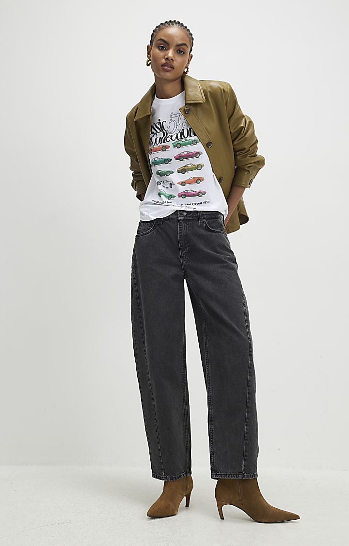 White Short Sleeve Classic Car T-shirt