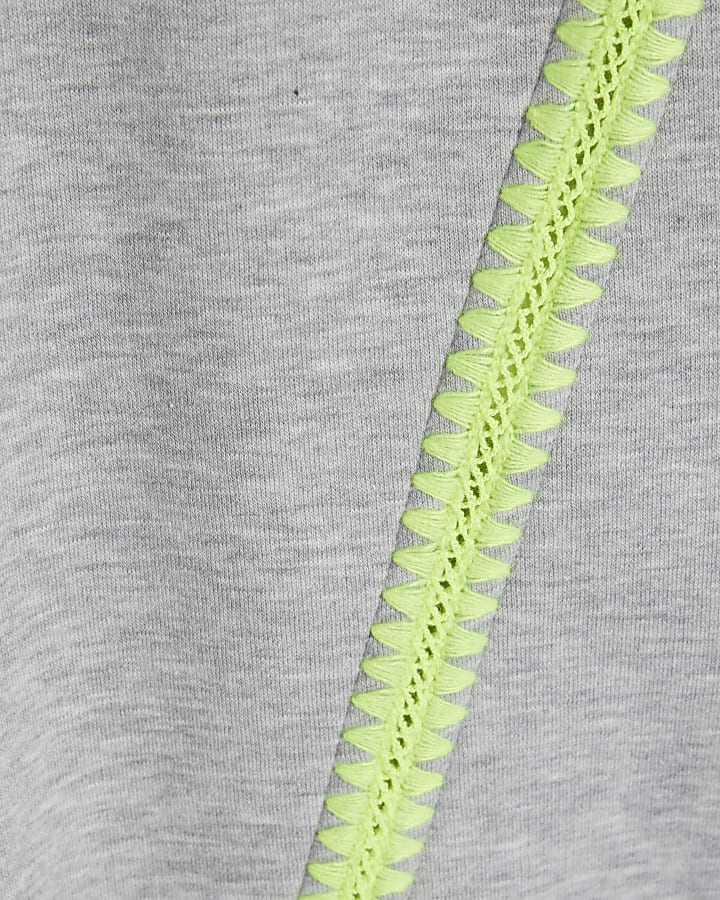 Grey Contrast Whipstitch Sweatshirt