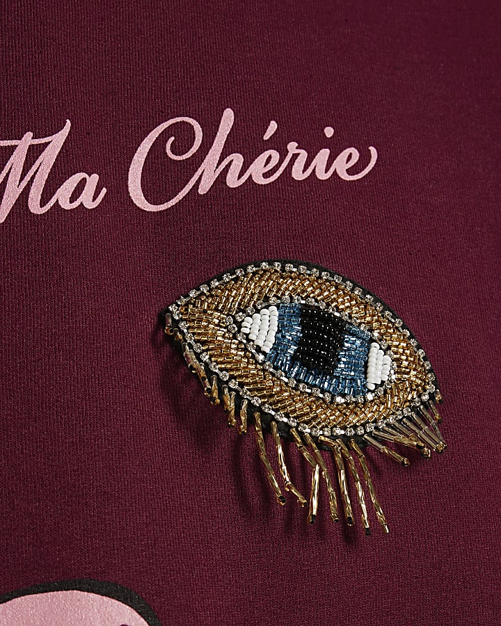 Red Ma Cherie Fun Trim Sweatshirt