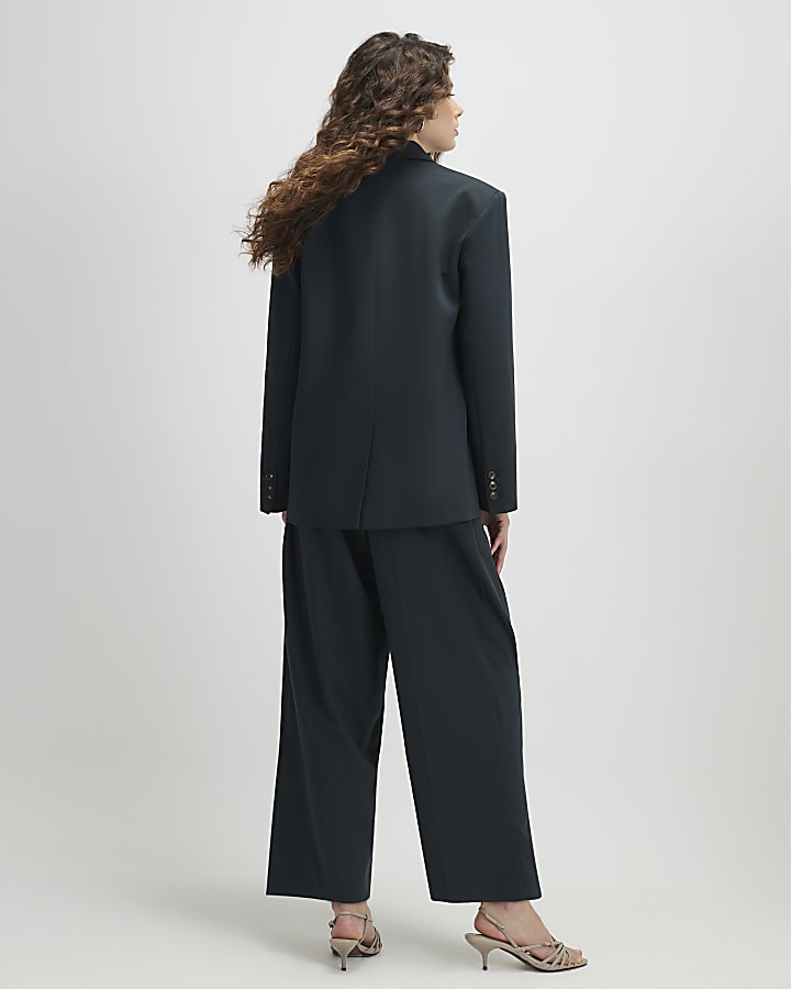 Green Barrel Leg Trousers