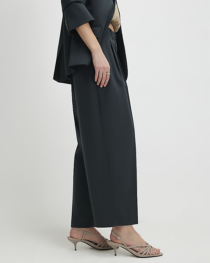 Green Barrel Leg Trousers