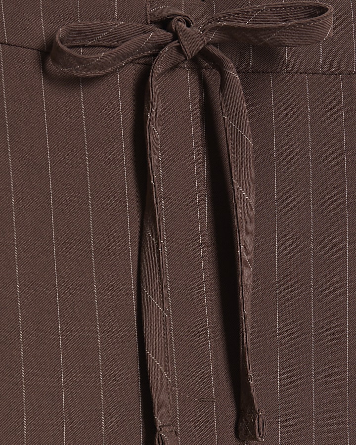 Brown Stripe Soft Tailored Trousers