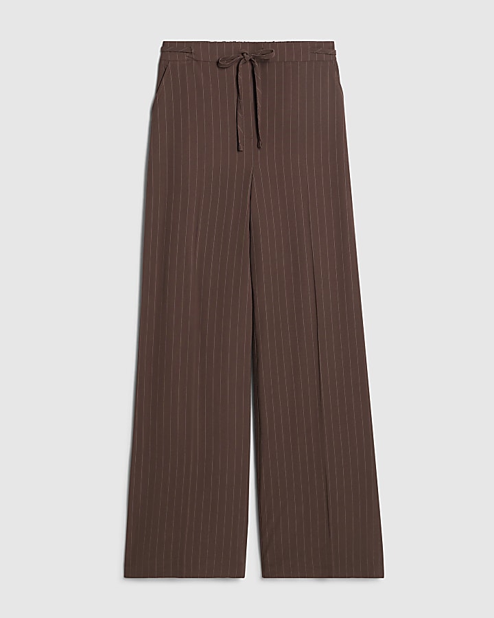 Brown Stripe Soft Tailored Trousers