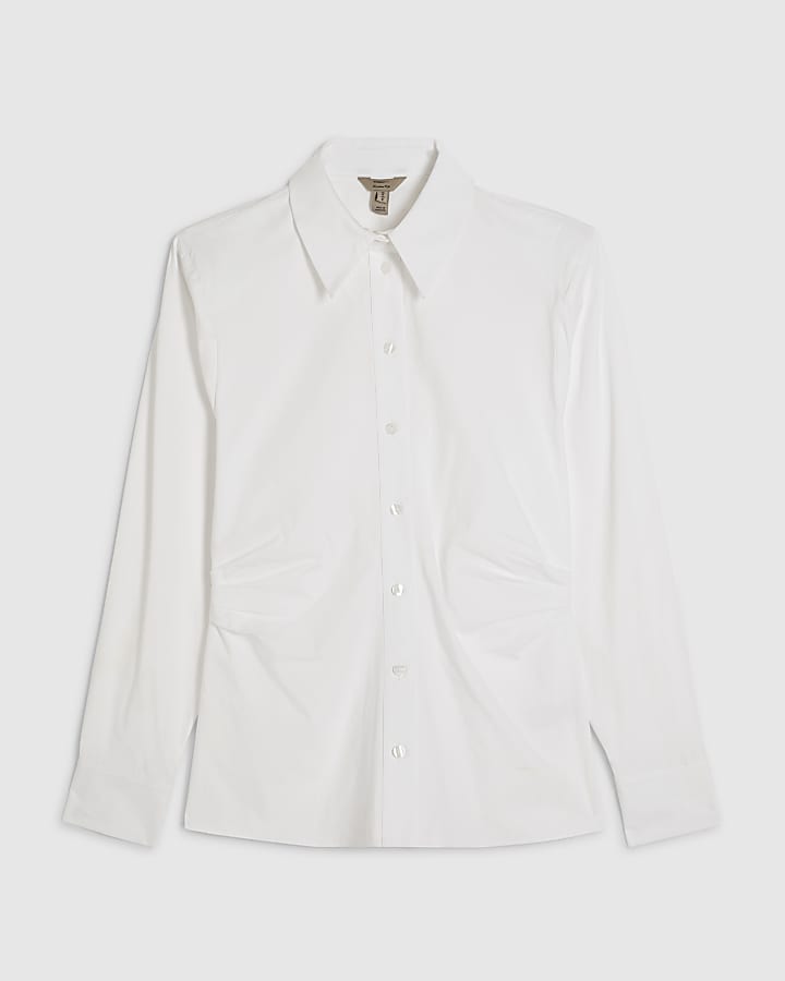White Shoulder Pad Shirt