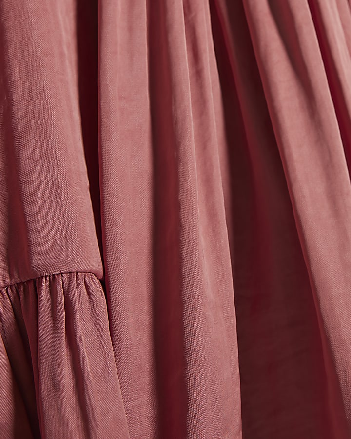 Pink Satin Sleeveless Top