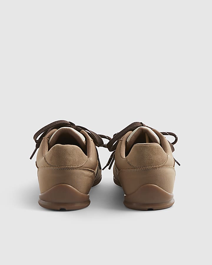 Brown Slim Double Lace Trainers