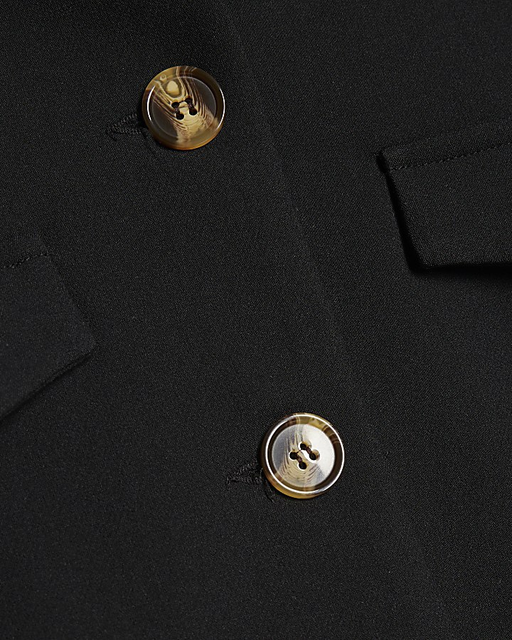 Black Pocket Detail Structured Jacket