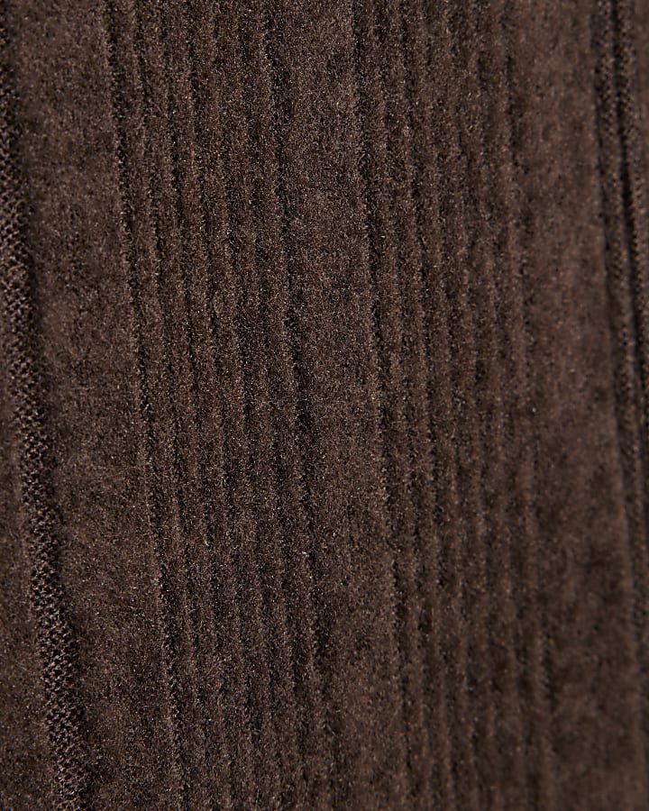 Brown Short Sleeve Cosy Cap Sleeve Top