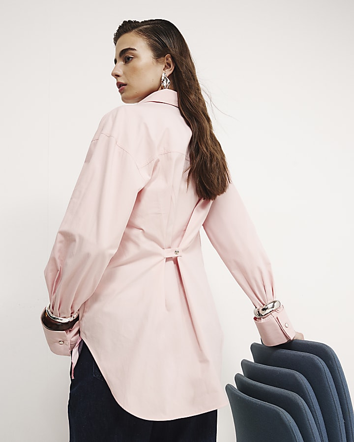 Pink Cinch Back Shirt