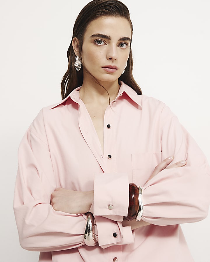 Pink Cinch Back Shirt