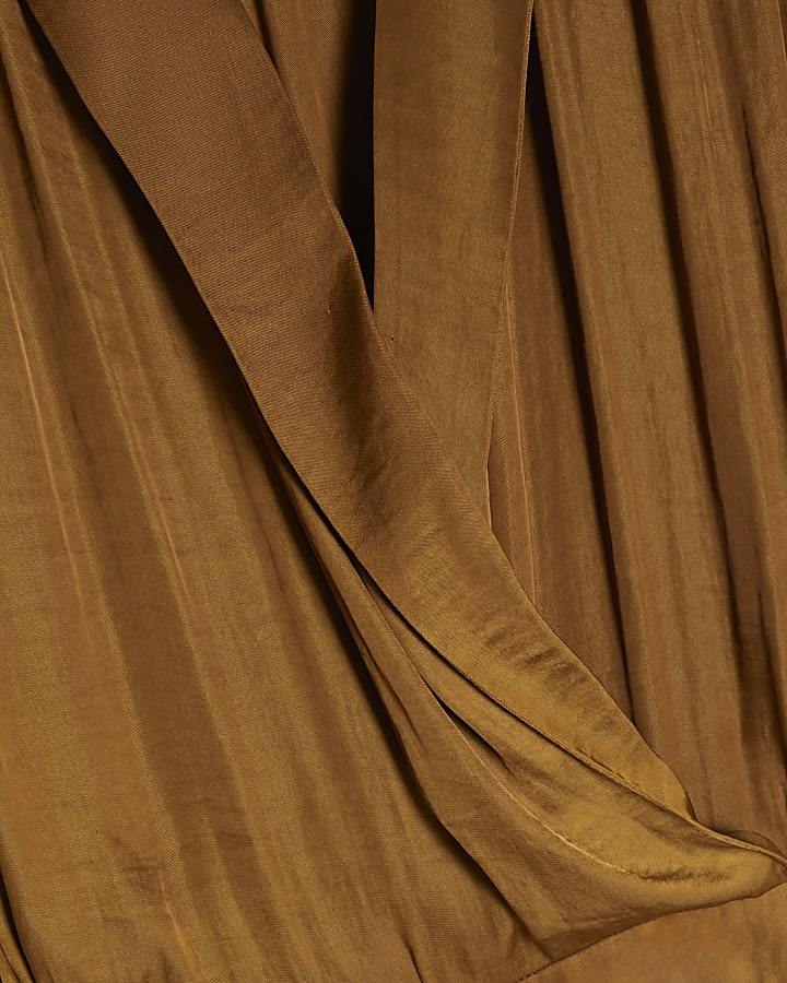 Orange Satin Balloon Leg Jumpsuit