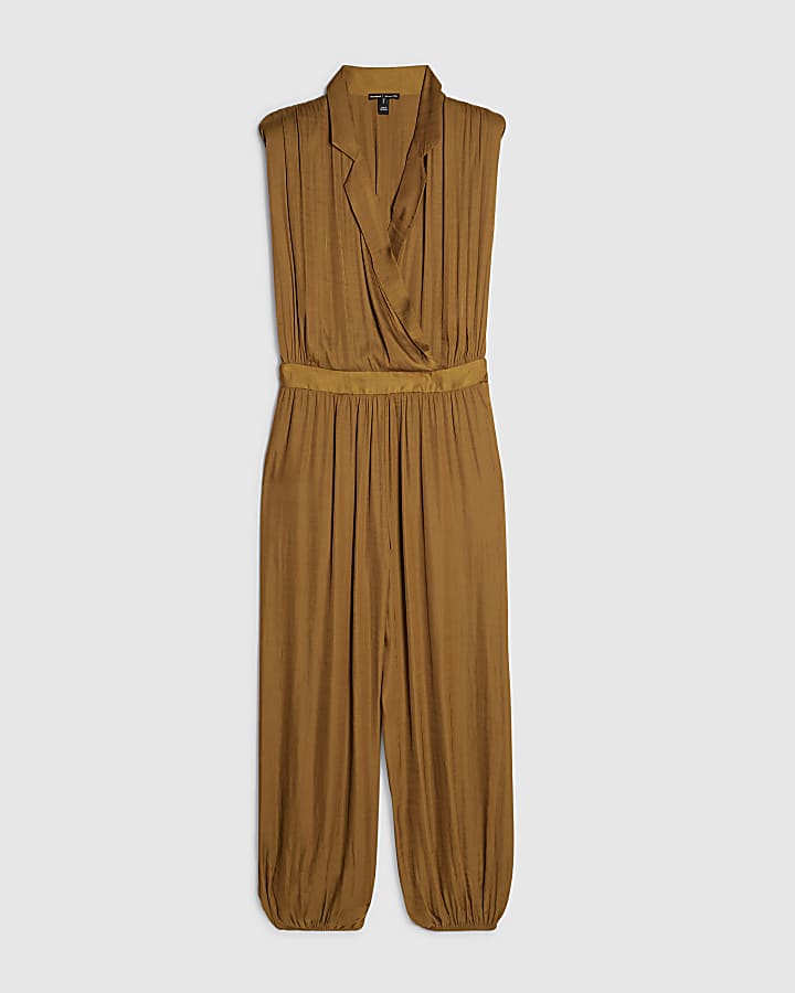 Orange Satin Balloon Leg Jumpsuit