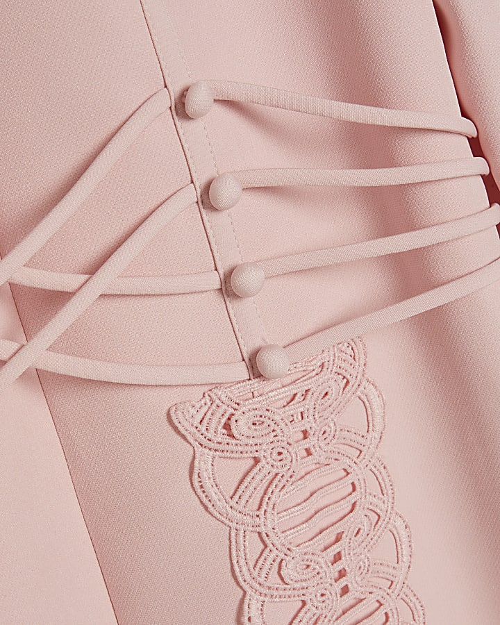 Pink Lace Bodice Mini Dress