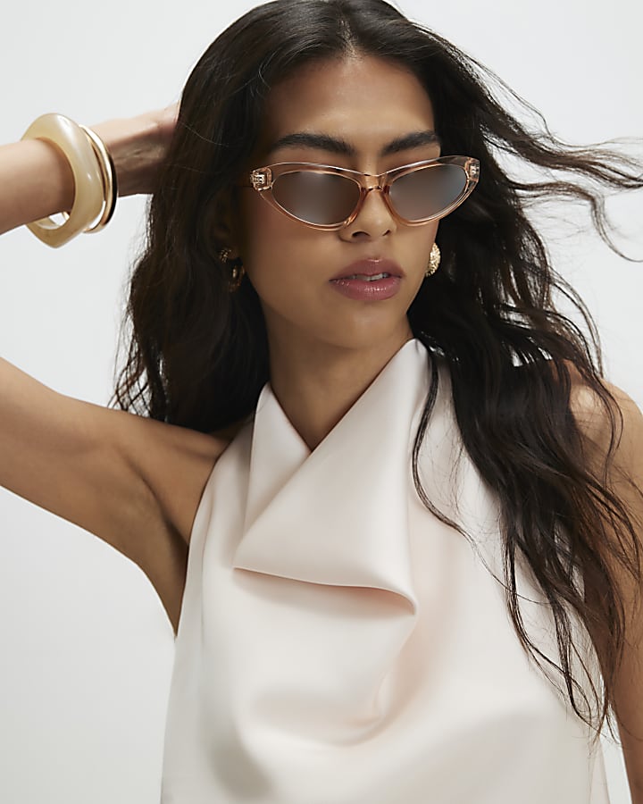 Cream Satin Halter Top