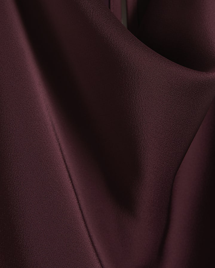 Red Satin Halter Top