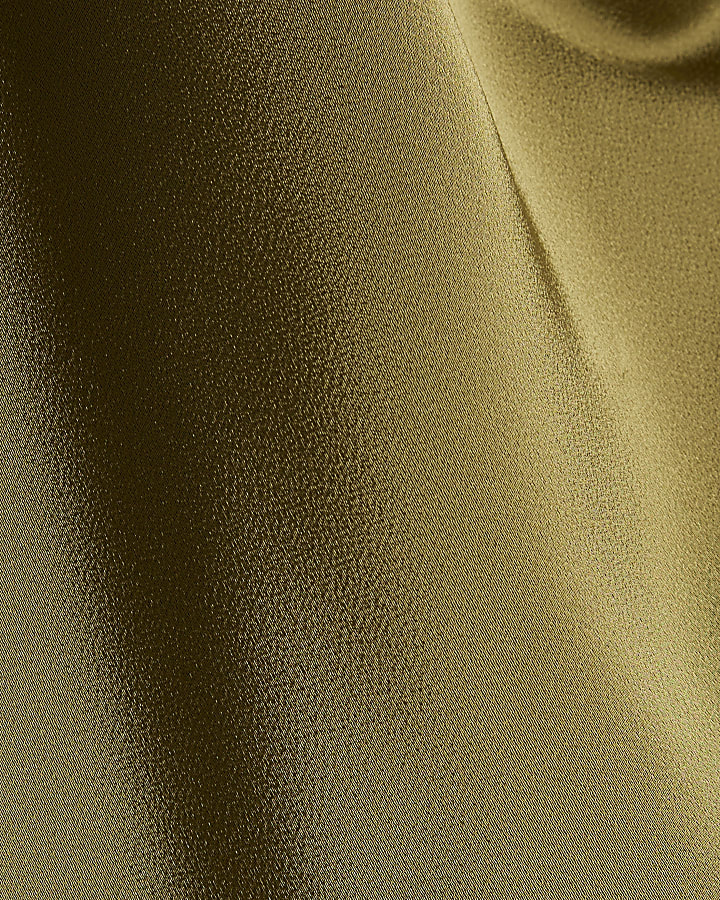 Khaki Satin Halter Top