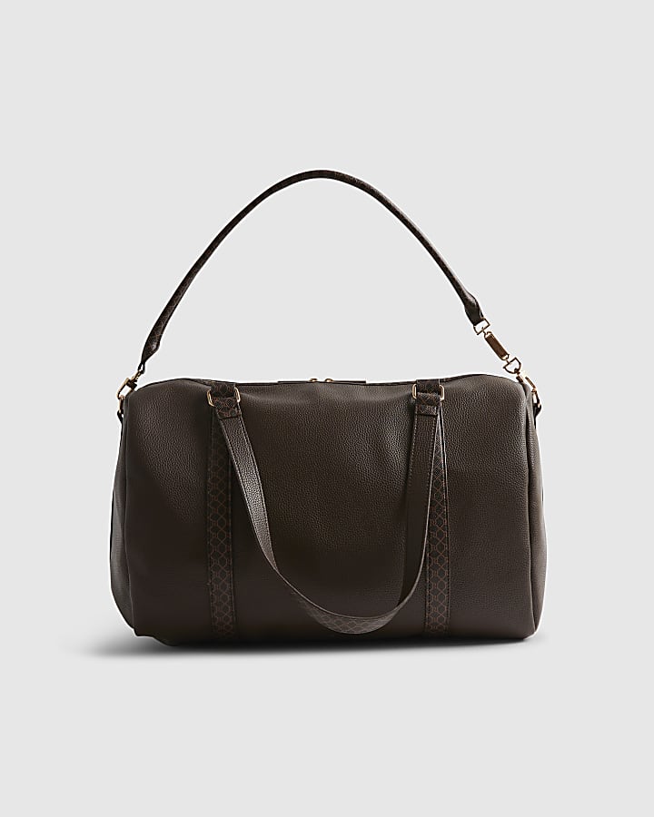 Brown Monogram Trim Holdall Travel Bag