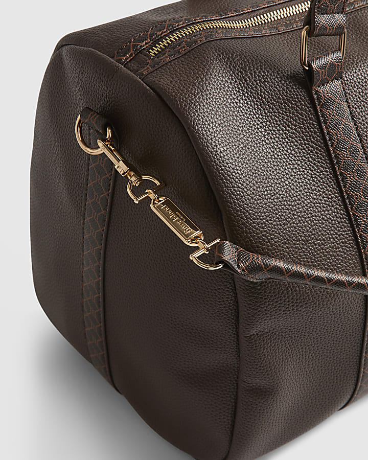Brown Monogram Trim Holdall Travel Bag