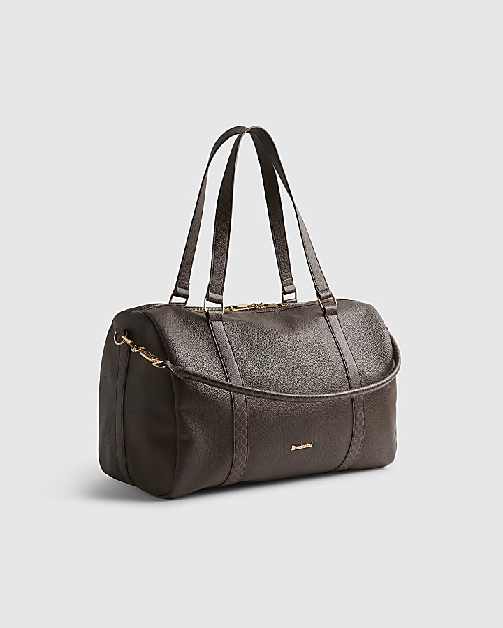 Brown Monogram Trim Holdall Travel Bag