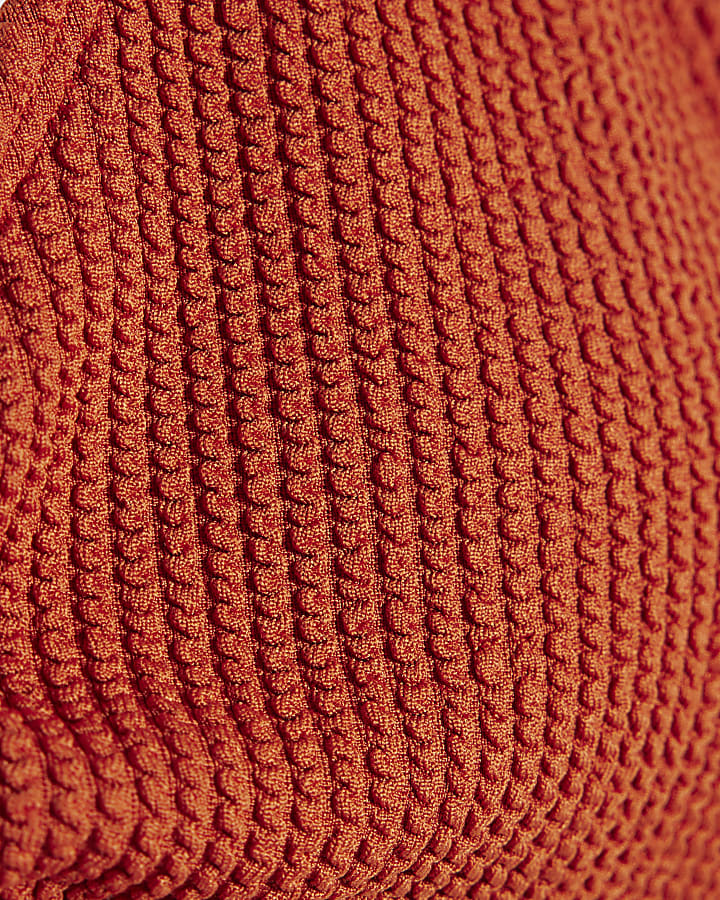 Orange Textured Cami Bikini Top