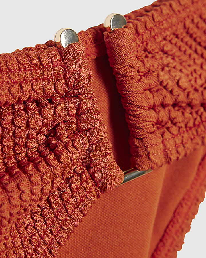 Orange Textured Bikini Bottoms