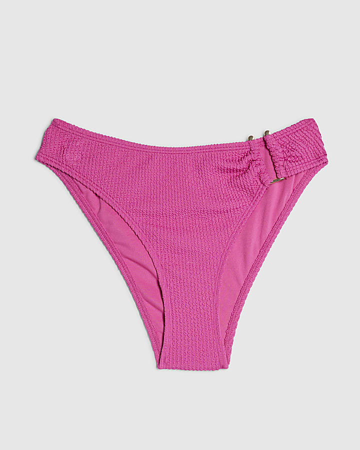 Pink Textured Bikini Bottom