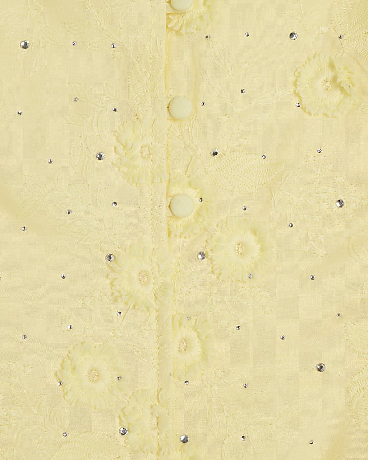 Yellow Boutique 3D Flower Midi Dress