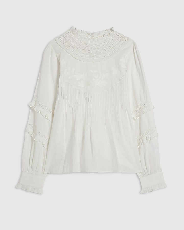 Cream Cotton Lace Victoriana Blouse