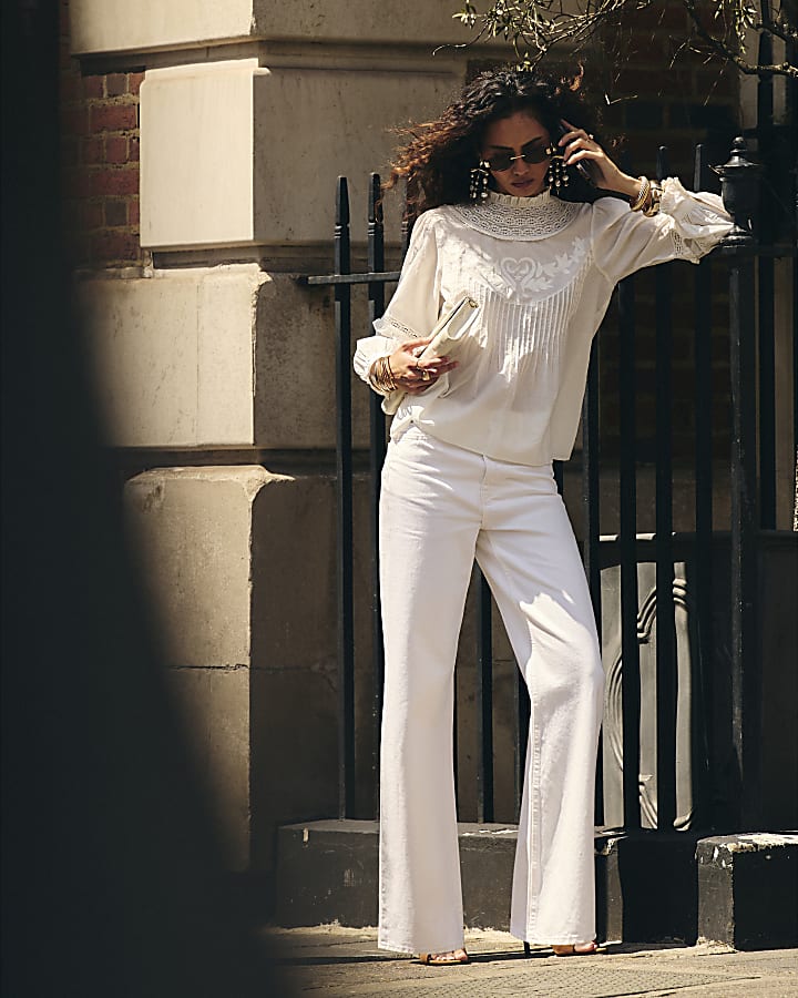 Cream Cotton Lace Victoriana Blouse