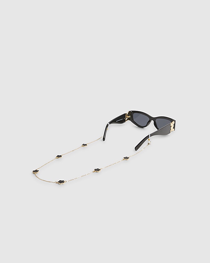 Black Flower Sunglasses Chain