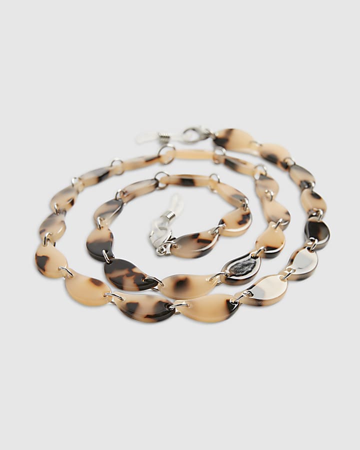 Brown Tortoise Shell Sunglasses Chain