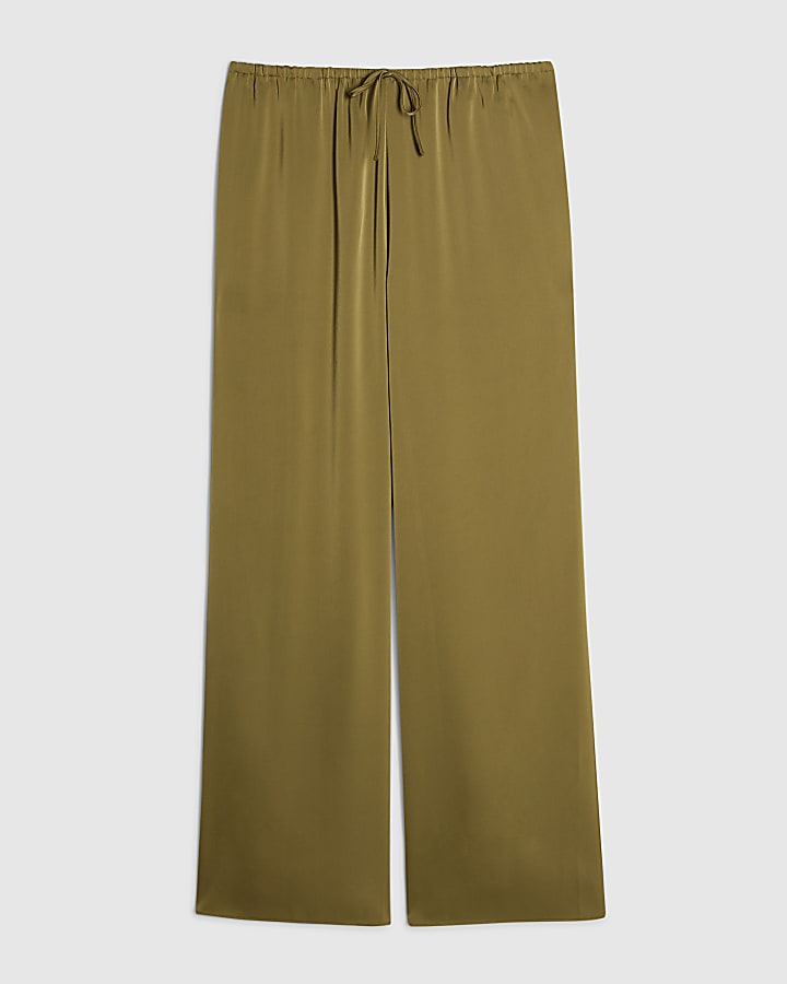 Khaki Satin Trousers