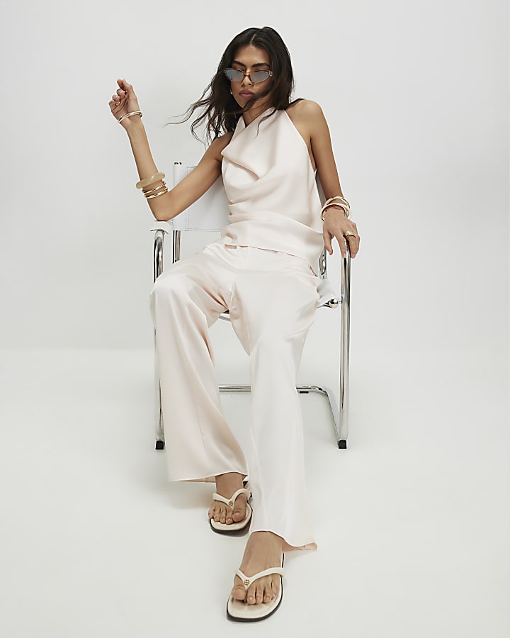 Cream Satin Trousers