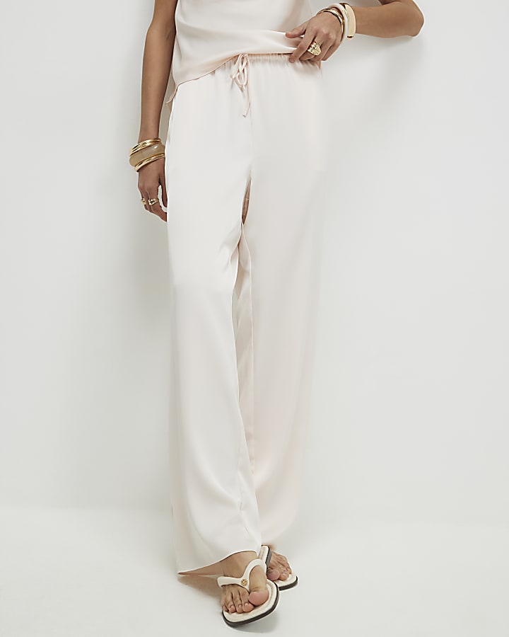 Cream Satin Trousers