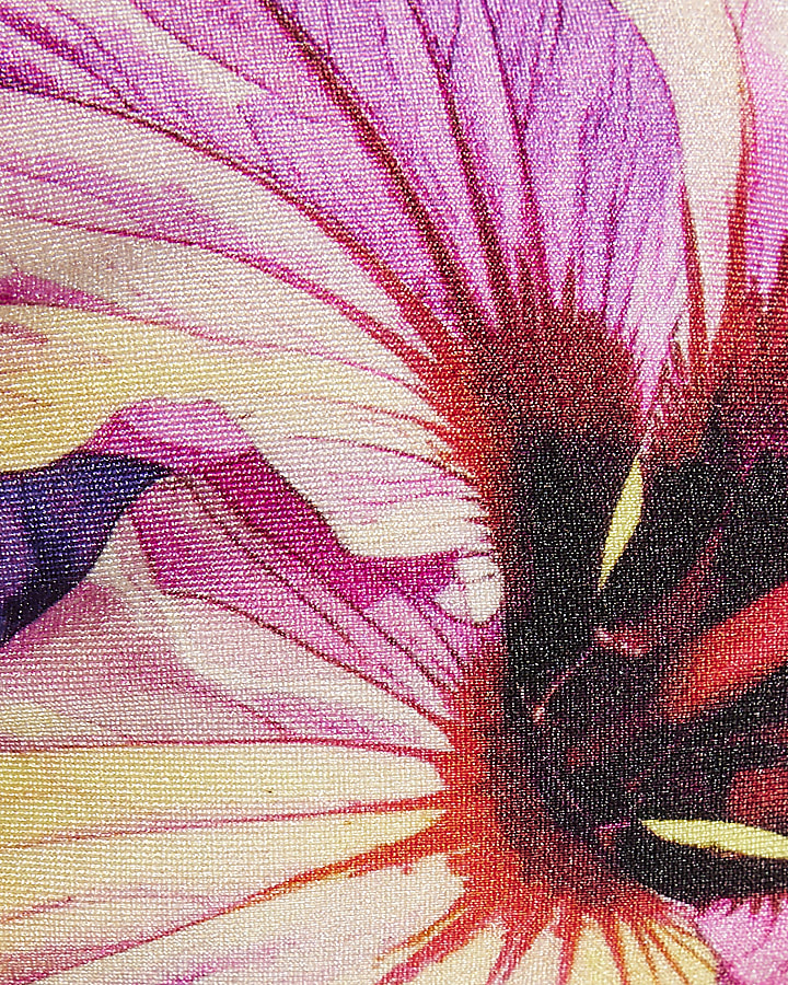 Green Hibiscus Bandeau Bikini Top