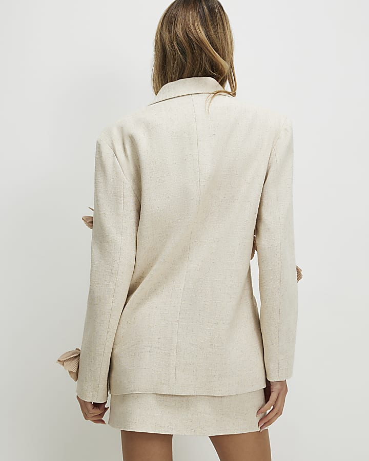 Beige 3D Flower Jacket