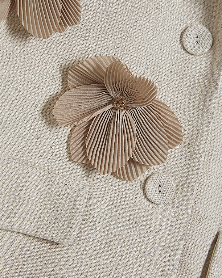 Beige 3D Flower Jacket