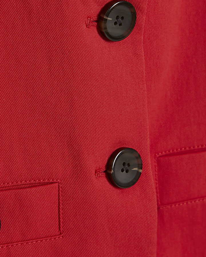 Red Military Nipped Waistcoat