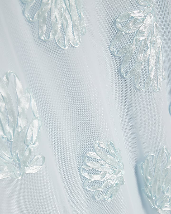 Blue Sleeveless Cornelli Shell Maxi Dress