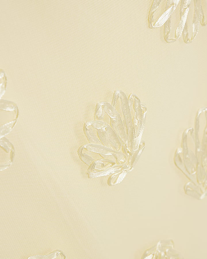 Yellow Sleeveless Cornelli Shell Mini Dress