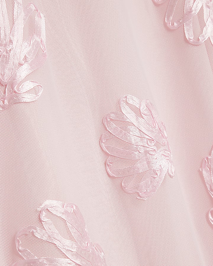 Pink Sleeveless Cornelli Shell Maxi Dress