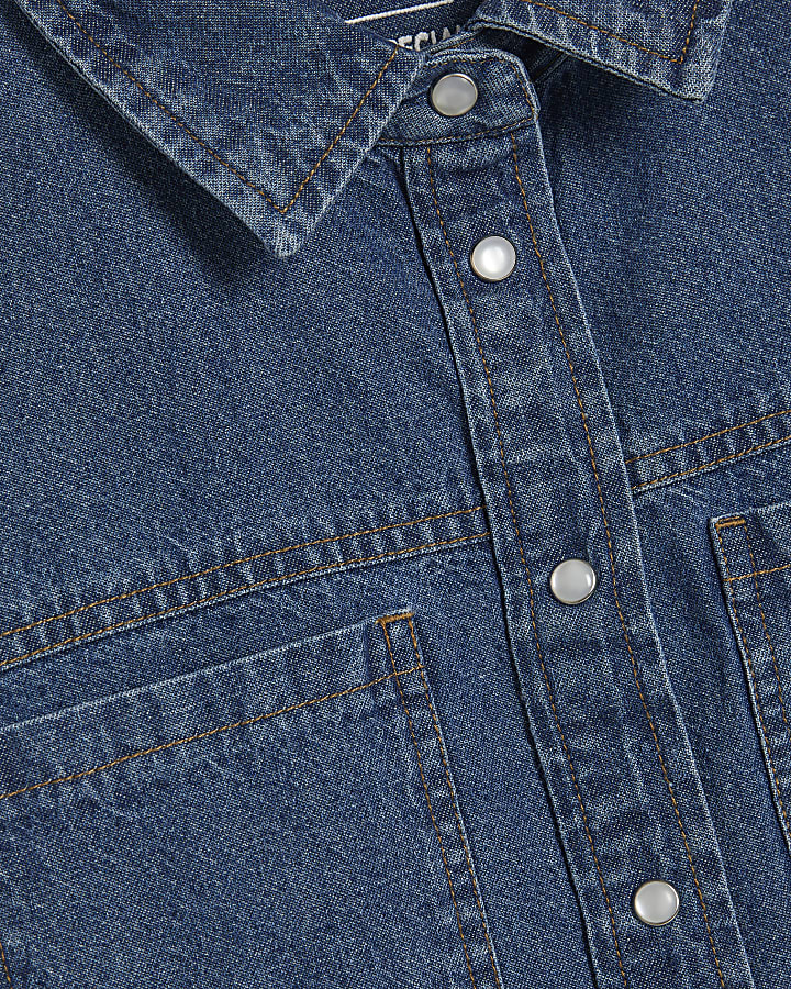 Blue Denim Collared Shirt