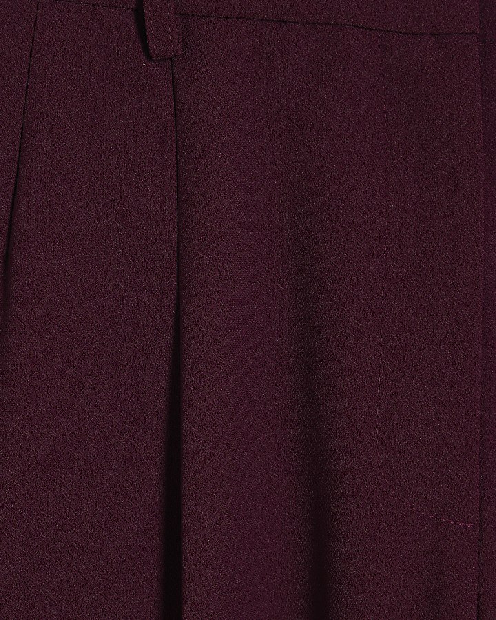 Petite Red Drapey Barrel Leg Trousers