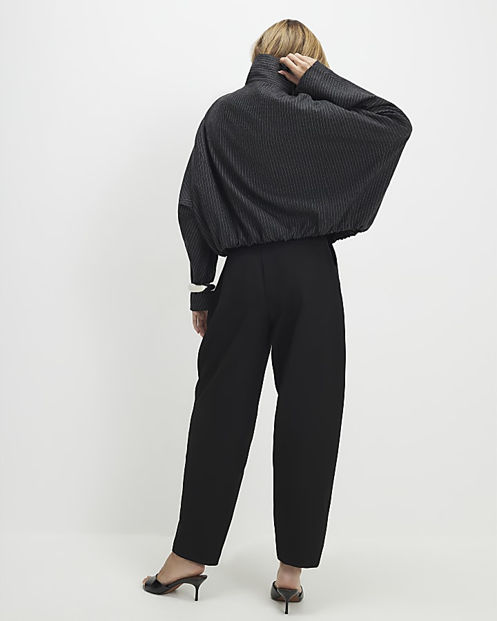 Black Tailored Tapered Trousers