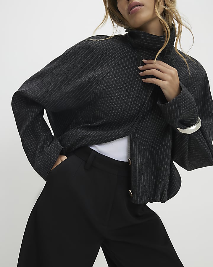 Black Tailored Tapered Trousers