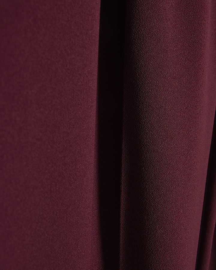 Red Drapey Barrel Leg Trousers