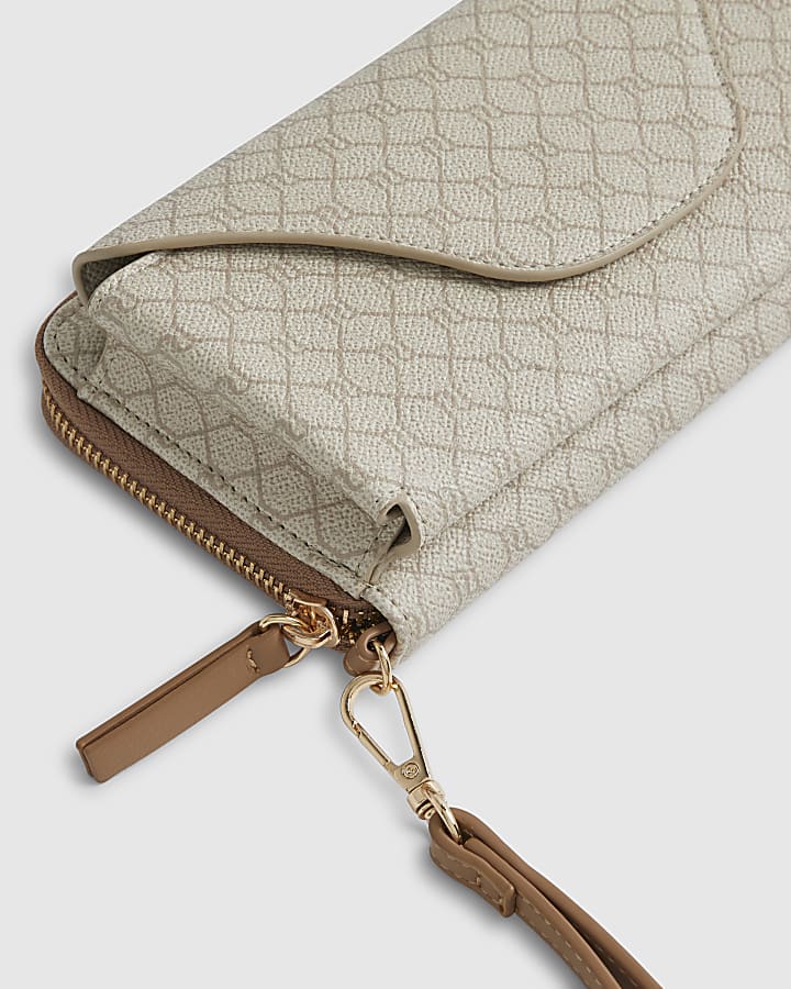 Beige Sunglasses Phone Card Pouch