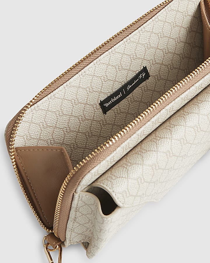 Beige Sunglasses Phone Card Pouch