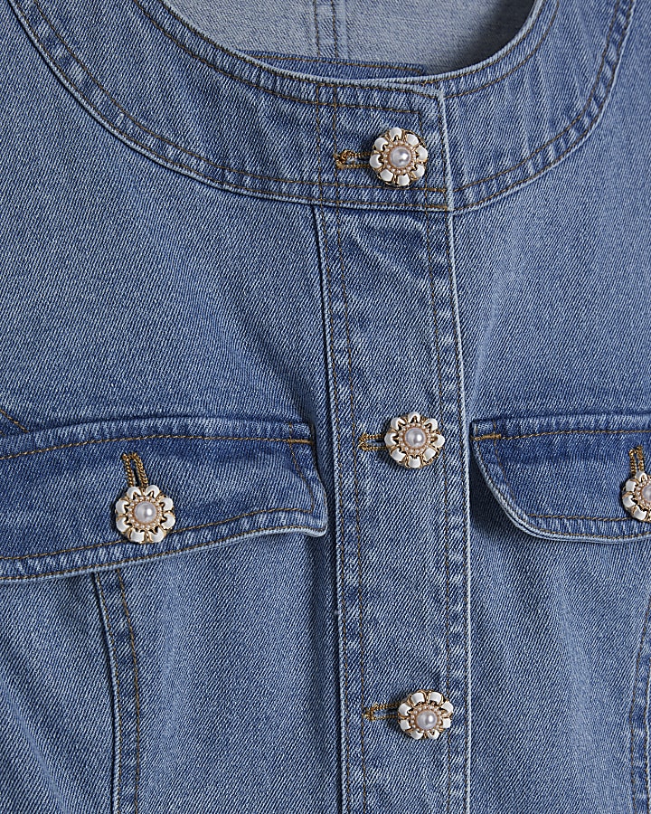 Blue Denim Mini Shift Dress