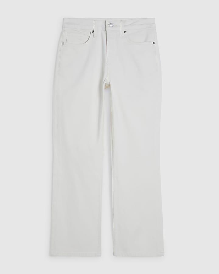 Petite White Stretch Straight Leg Jeans